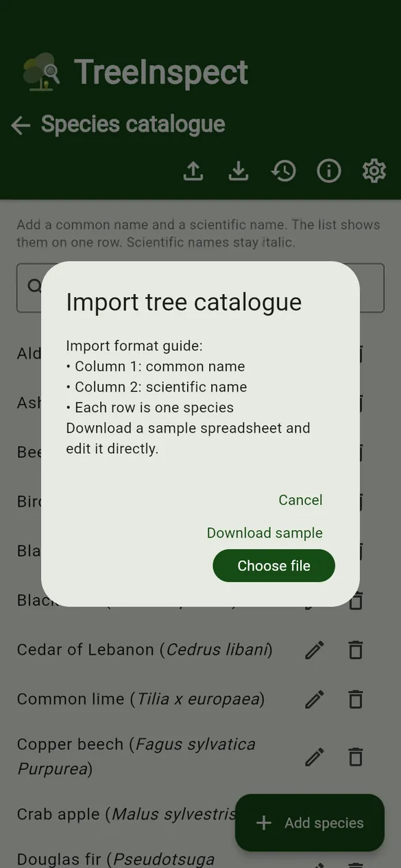 Import format guide.