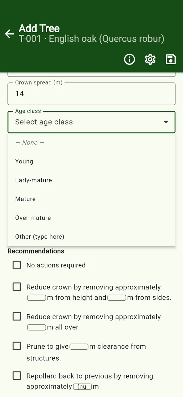 A dropdown with — None — and Other (type here).