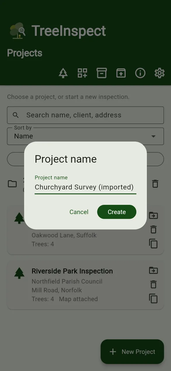 Name the new project.