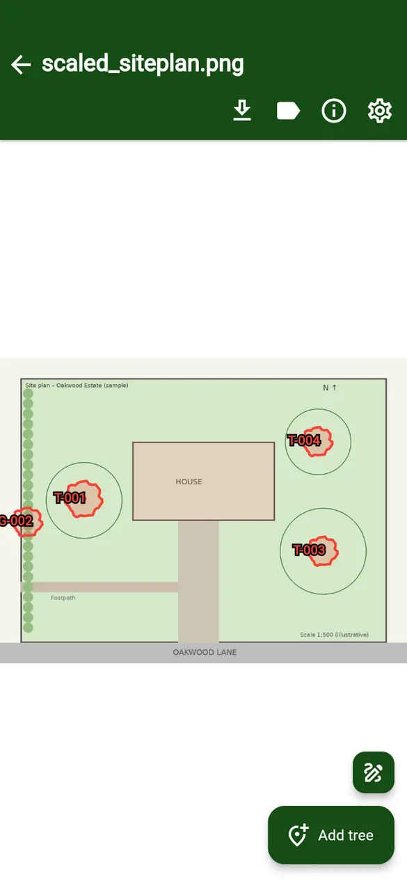 The project map with all pins.