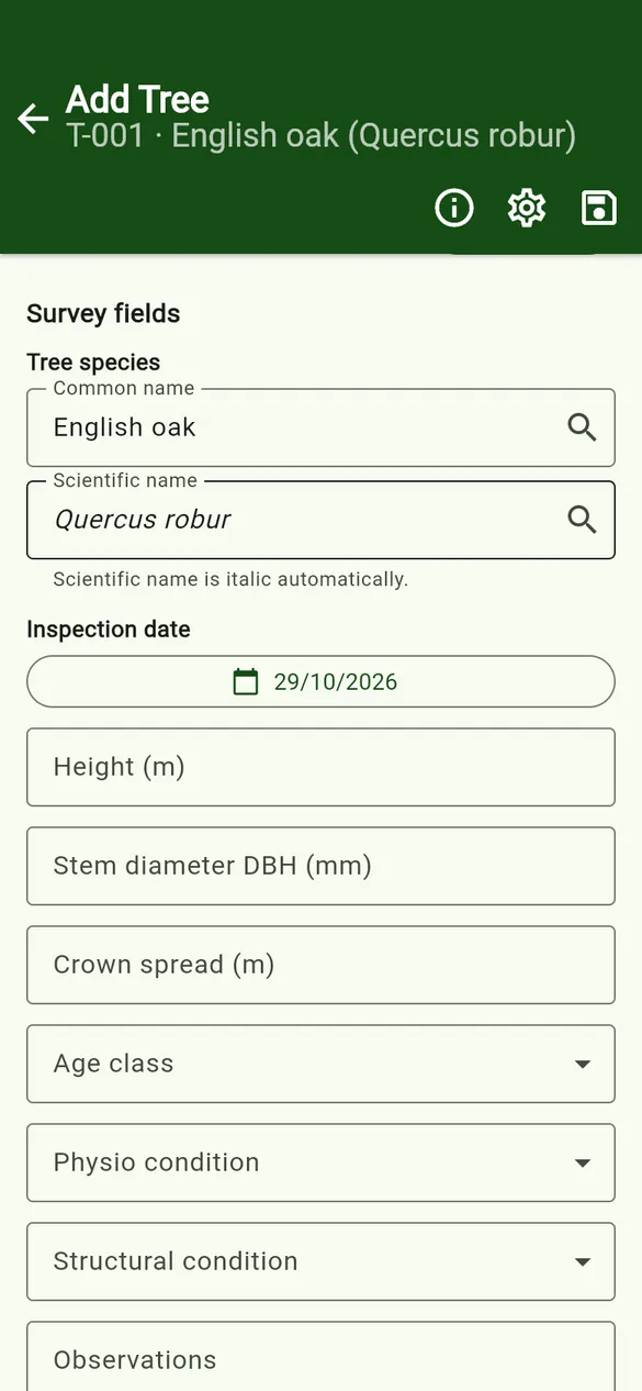 Common and scientific name filled in.