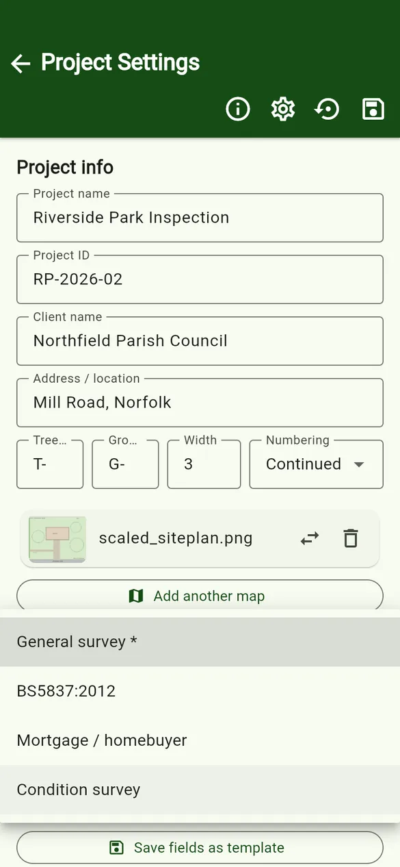 Choose which template’s fields to load.