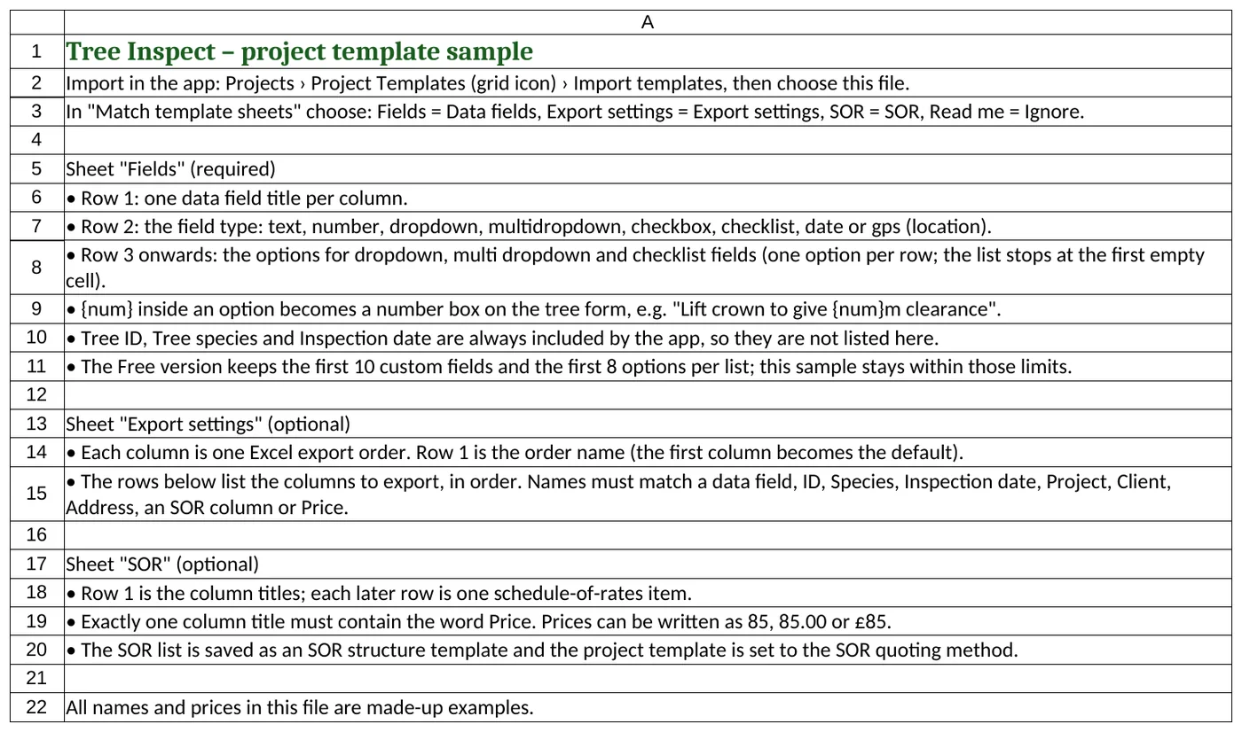 Read me sheet with the import steps. Set it to Ignore when importing.